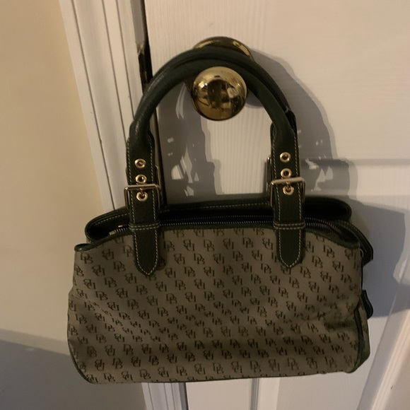 Dooney & Bourke Green and Tan Handbag - Picture 2 of 13
